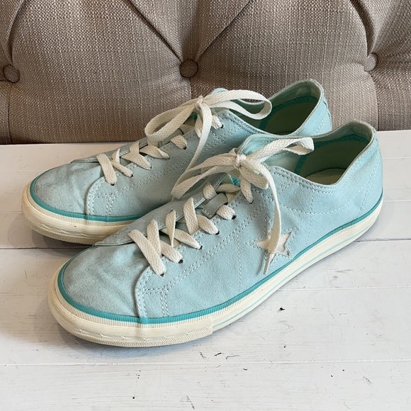 CONVERSE One Star Lace Up Sneakers Shoes Aqua Blue - Picture 3 of 10